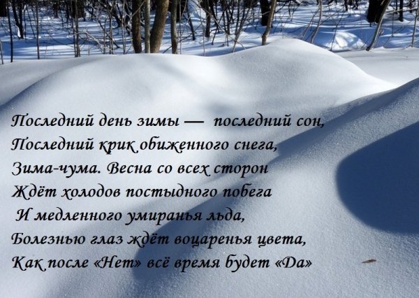 Последний день зимы стихи