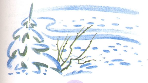 Рисование следы на снегу