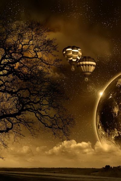 Ночное небо с луной