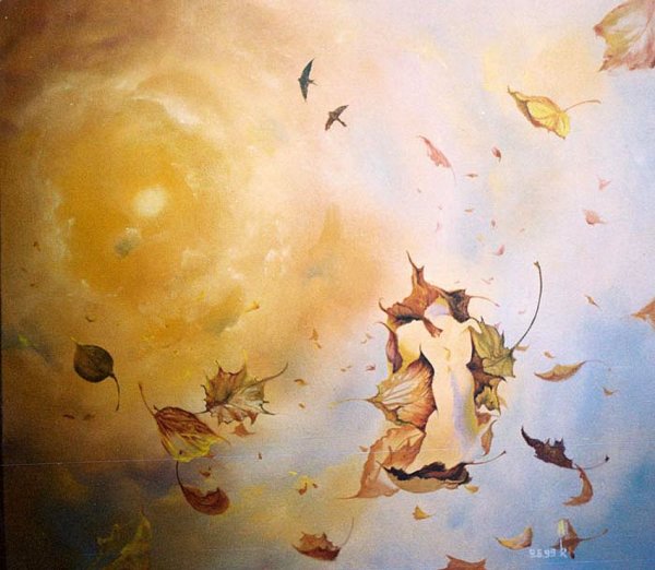 Падающие листья живопись