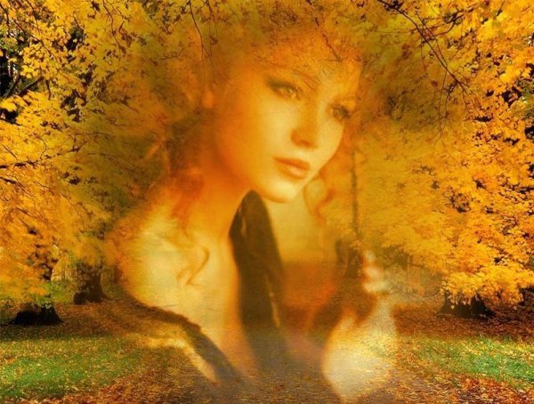 Женщина осень