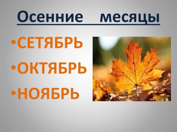 Осенние месяцы