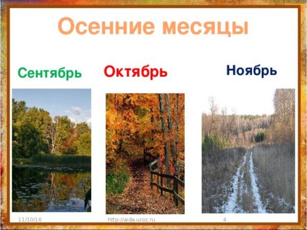 Осенние месяцы
