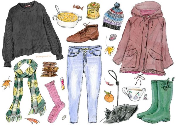 Осенняя одежда для рисования