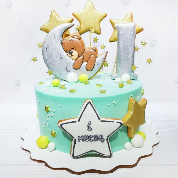 Торт мишка на Луне для мальчика