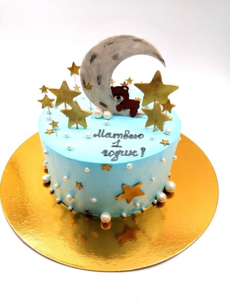 Торт мишка на Луне для мальчика
