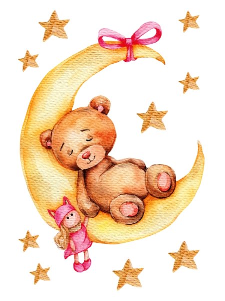 Мишка спит на Луне