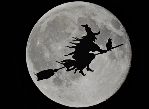 Силуэт на фоне Луны