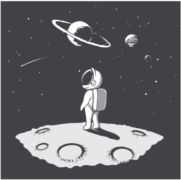 Космонавт сидит на Луне