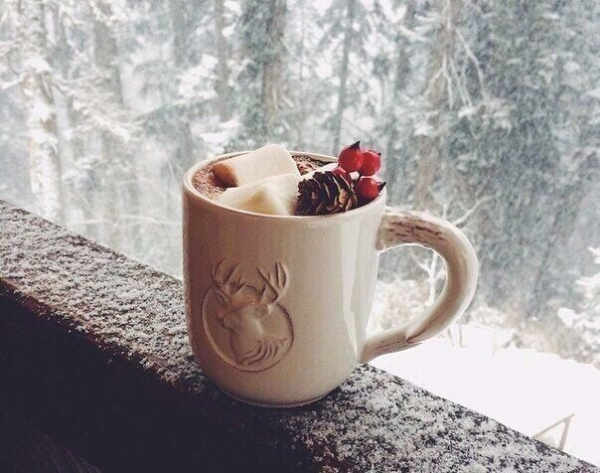 Утро кофе зима