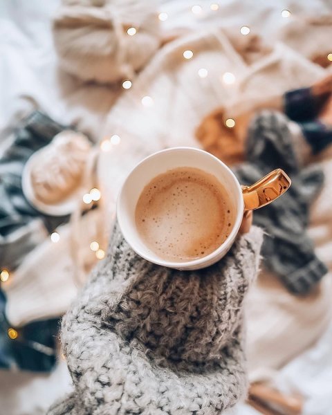 Доброе утро снег кофе