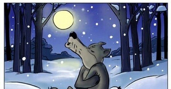 Воющий волк из мультика