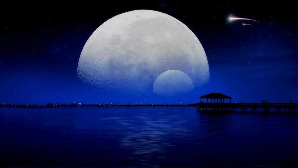 Ночное небо с луной