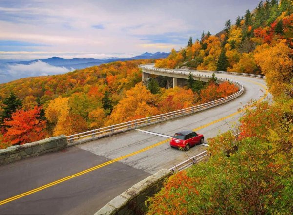 Осень машина дорога