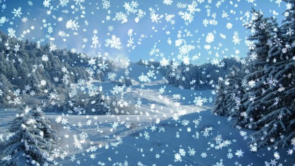Снежинки падают