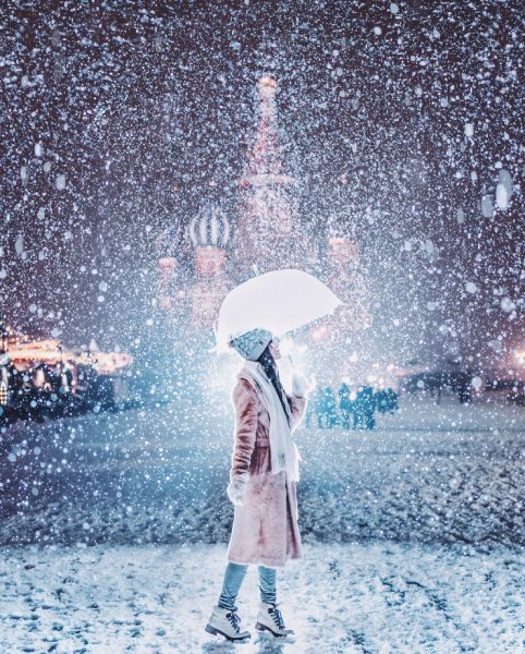 Красивый снегопад