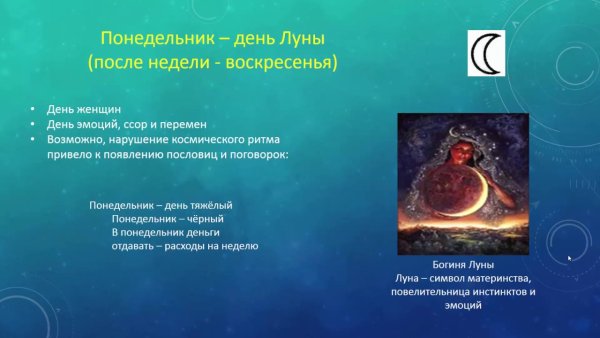 Понедельник день Луны