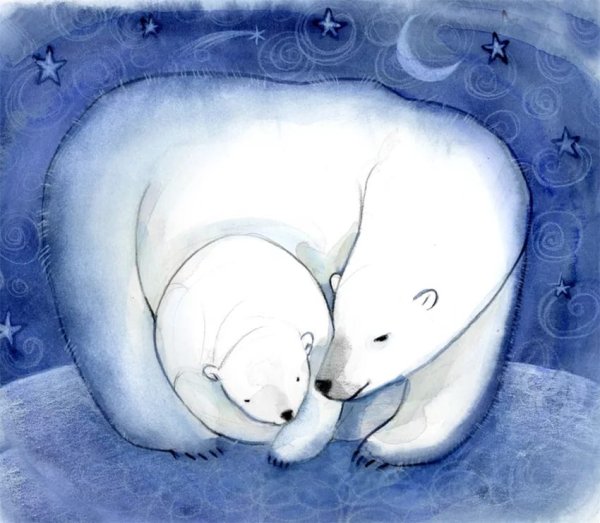 Открытка белый медведь