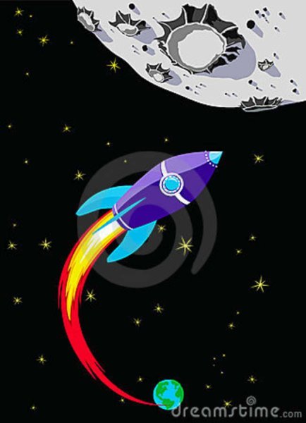 Космический корабль на Луне иллюстрация