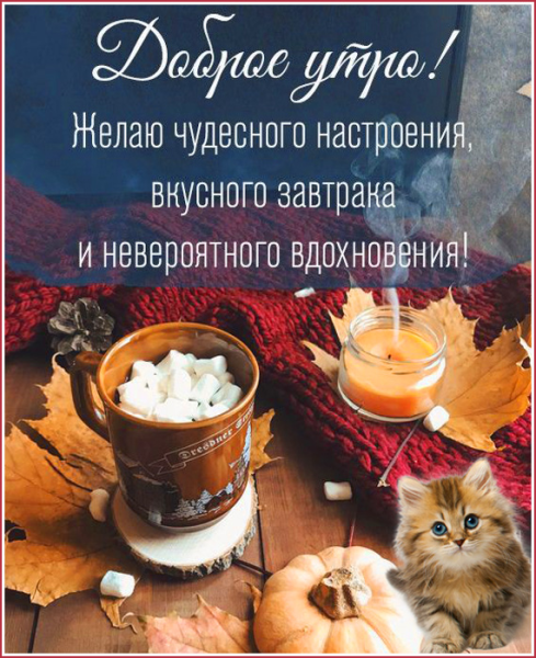 Доброе утро осенние стильные с пожеланиями