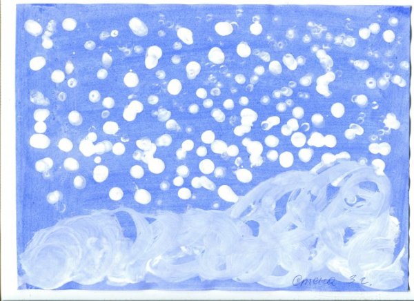 Рисование снегопад