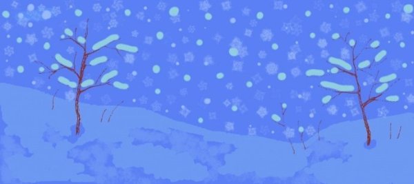 Рисование снег идет