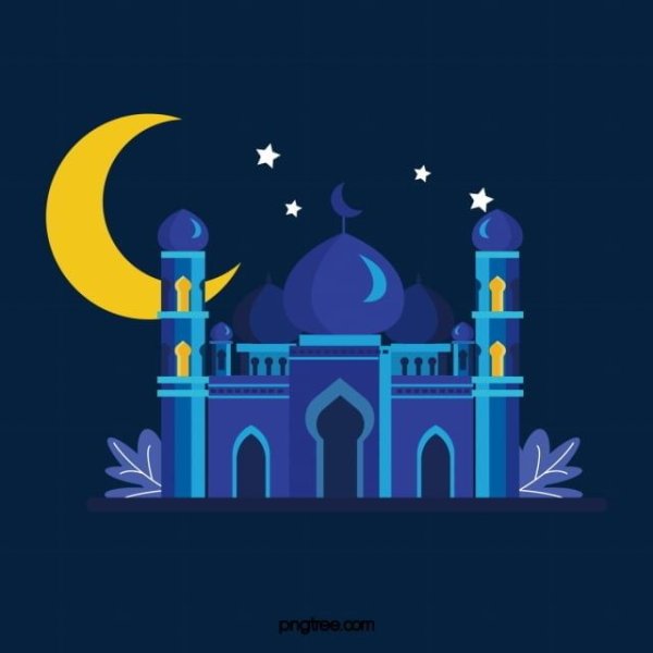 Луна с мечетью вектор
