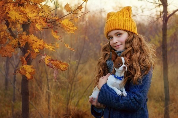 Осенняя фотосессия с шарфом