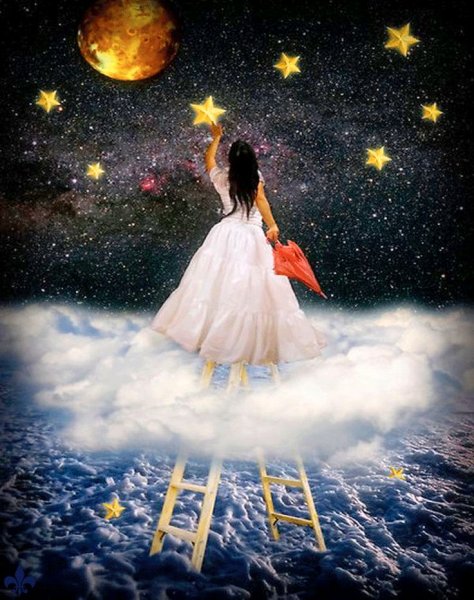 Девушка ночь звезды