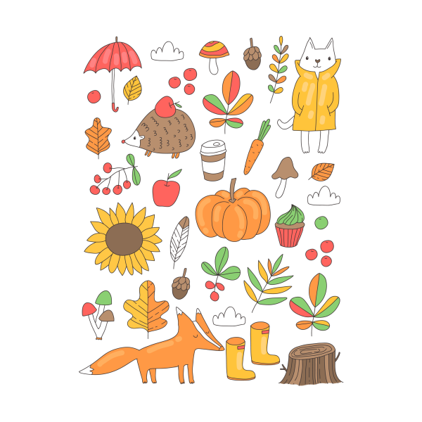 Осенние наклейки для ежедневника