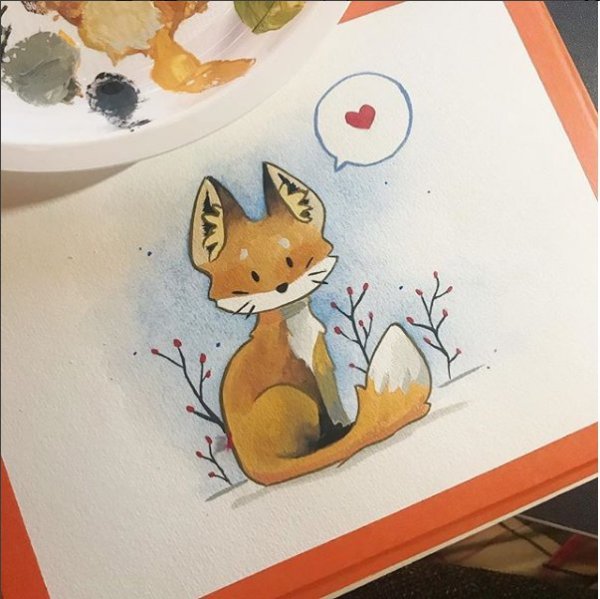 Лисичка рисунок для срисовки