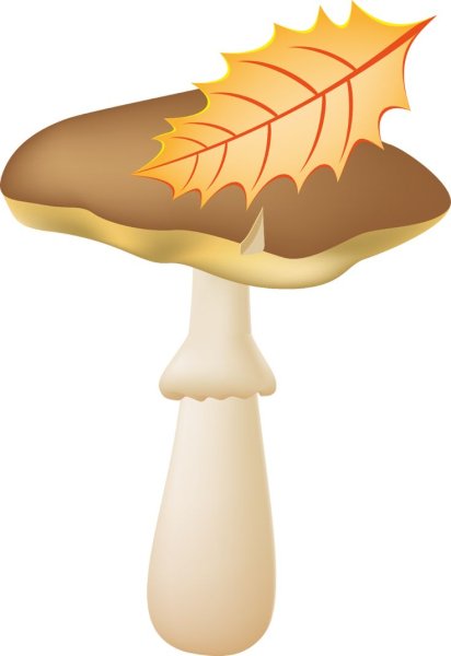 Гриб с листочком