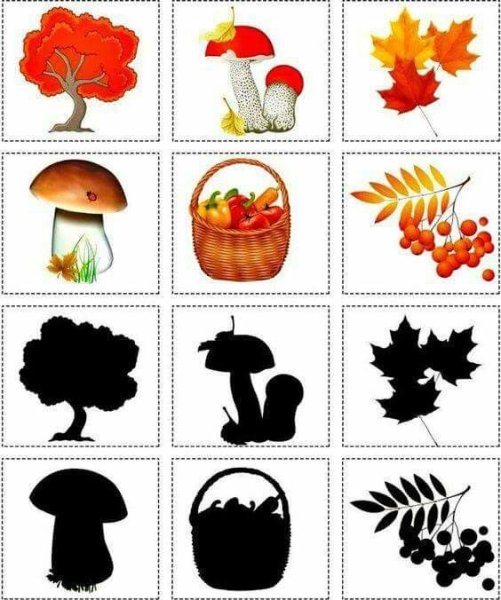 Игра для детей лото осень