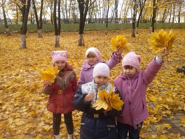 Осенняя прогулка детей в детском саду