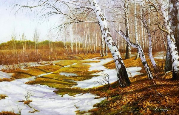 Весна тает снег живопись