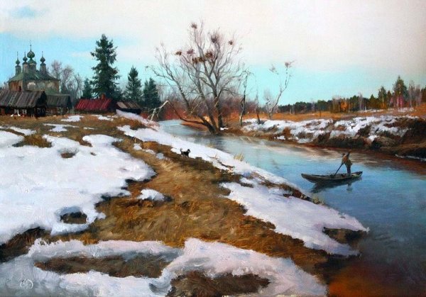 Художник Владимир Жданов Весна в Печорах