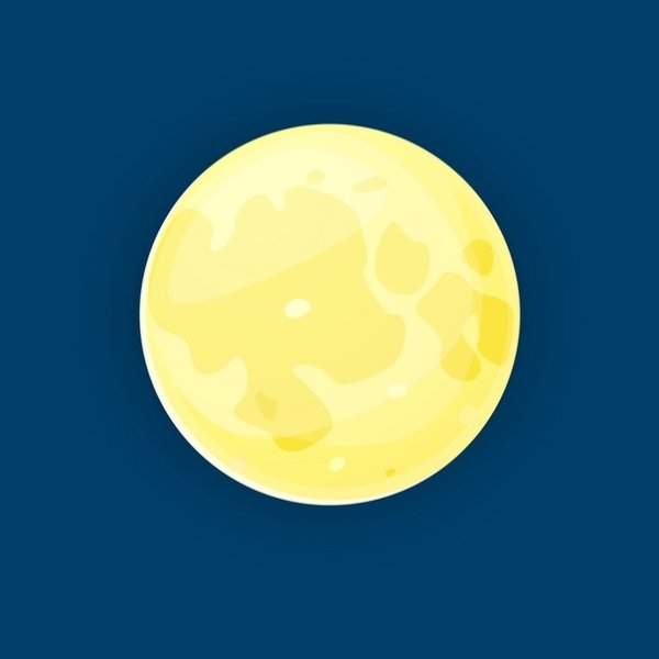 Круглая желтая Луна
