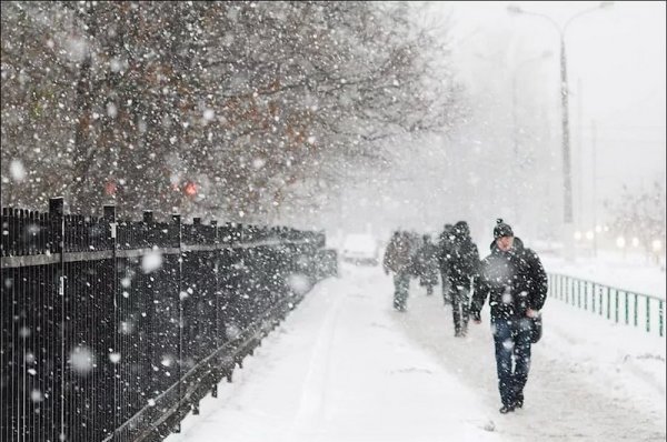 Идет сильный снег