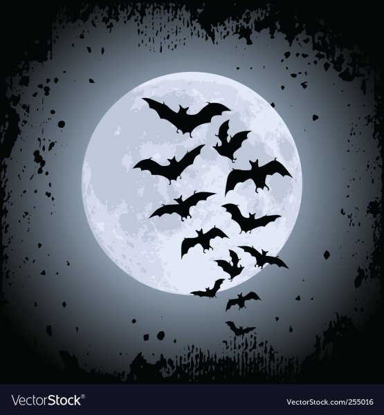 Летучие мыши Луна Хэллоуин