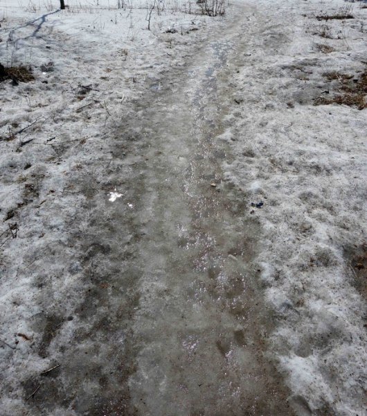 Грязный снег весной