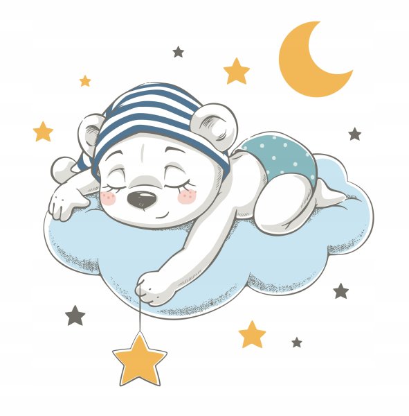 Мишка спит на облаке