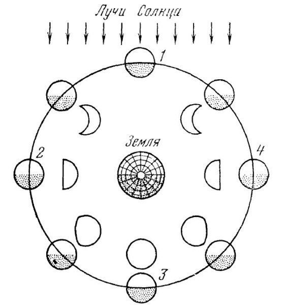Фазы Луны схема фаз