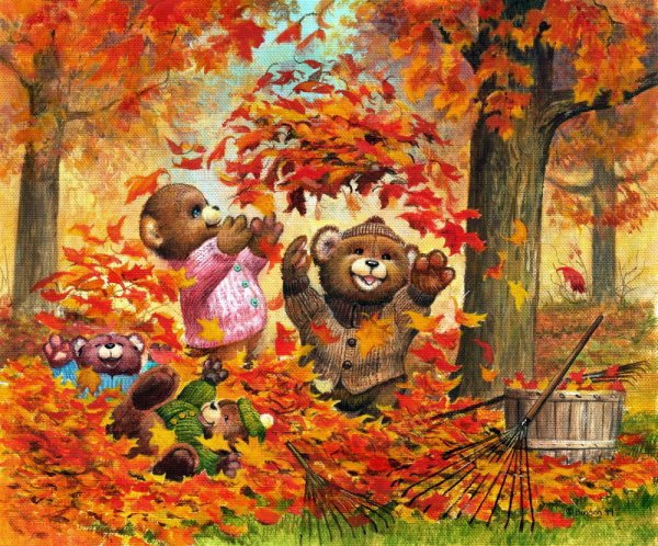 Веселая осень живопись