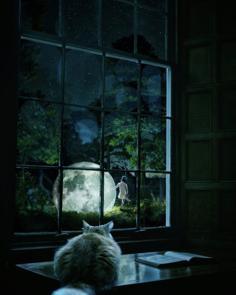 Лунный свет в окне