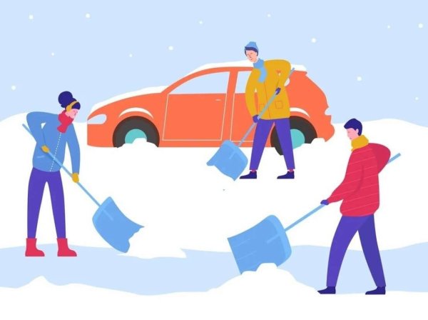 Уборка снега вектор