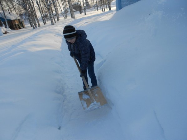 Расчищенная от снега дорожка