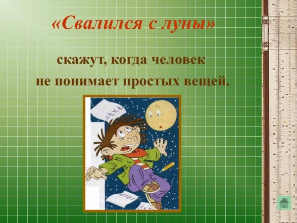 Фразеологизм как с Луны свалился