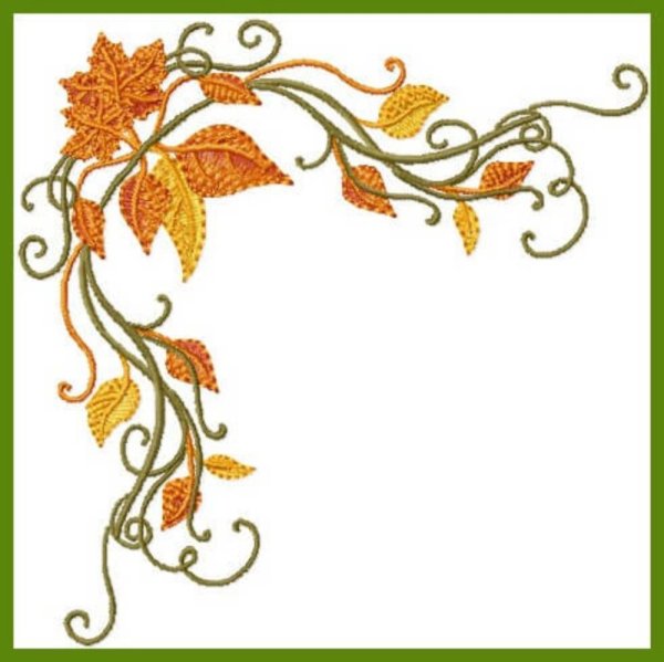 Осенний орнамент на прозрачном фоне