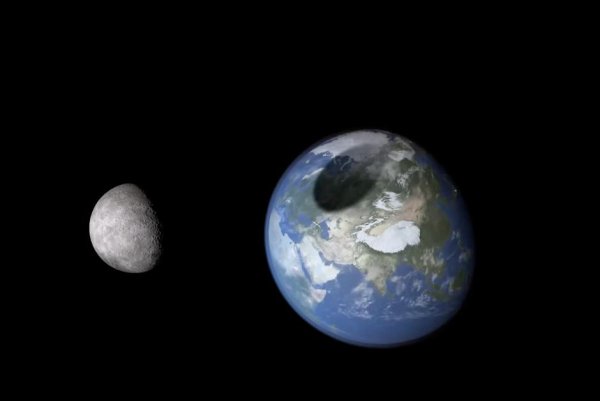 Земля и Луна гиф