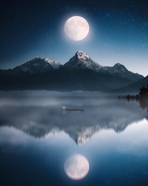 Пейзаж Лунная ночь